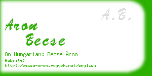 aron becse business card