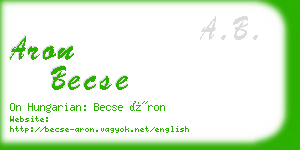 aron becse business card